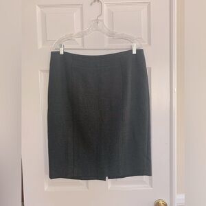 LOFT Pencil Skirt: Dark Gray, Stretchy Fabric, Back Slit, Zip Closure Unlined 12